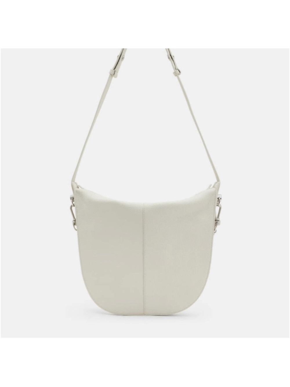 ALLSAINTS Blake Leather Shoulder Bag Pampas White Silver Hardware *FLAWED* - Picture 3 of 16